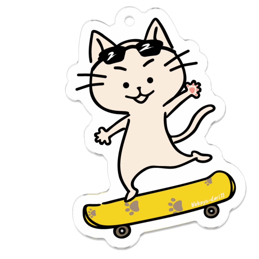 ネコのアクリルキーホルダー