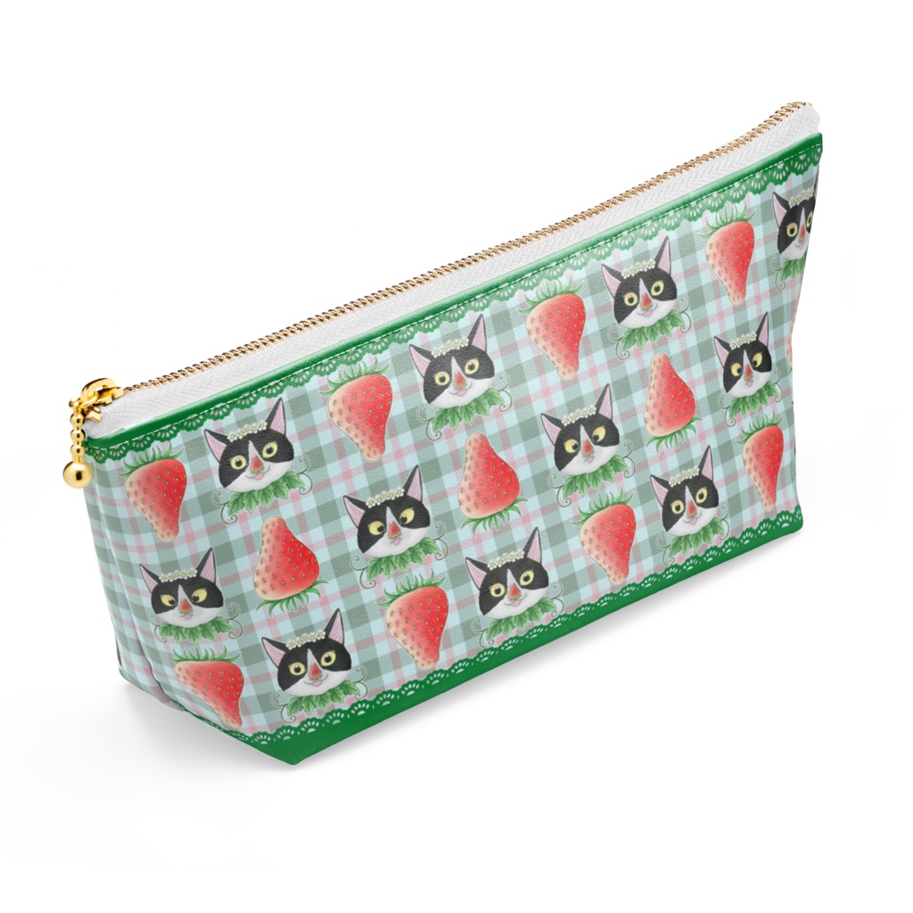 ポーチ【苺と猫】