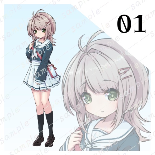 【立ち絵素材】セーラー服の学生【ゲーム・TRPG】