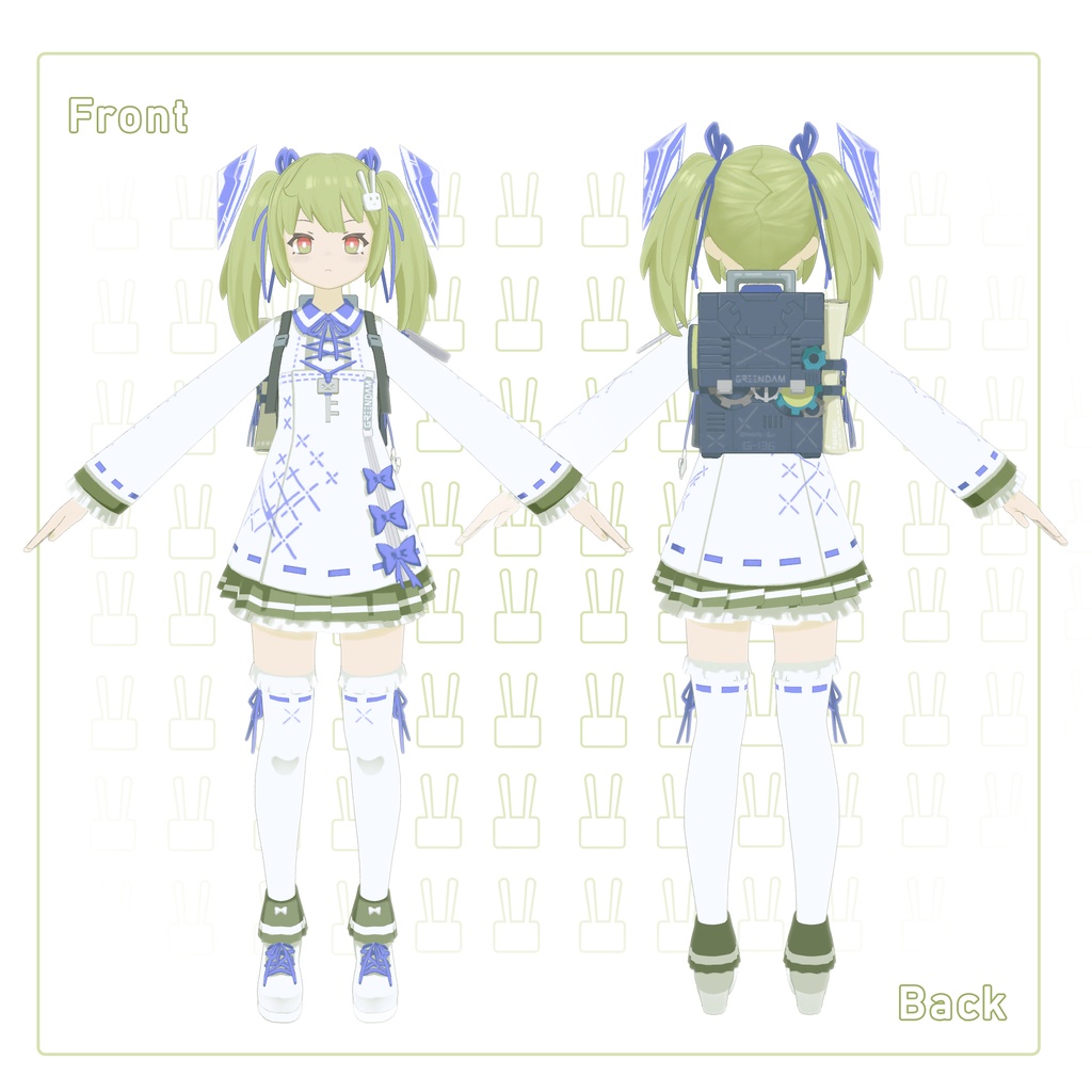 オリジナル3Dモデル「グリーンダムたん」(GreenDam)