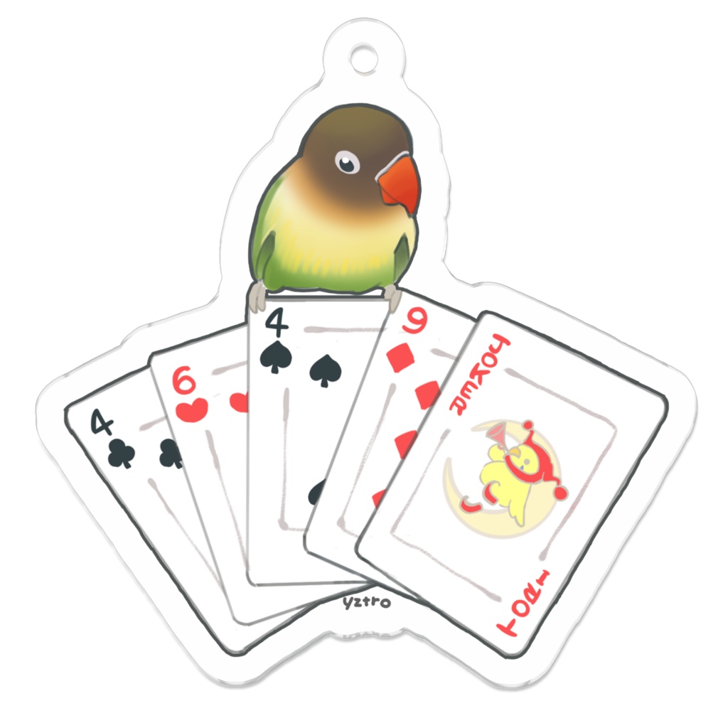 ルリコシボタンインコ＆トランプ　アクキー
