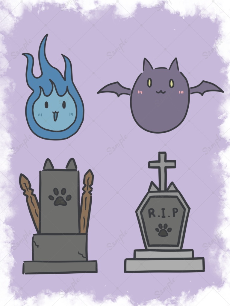 【イラスト素材】おばけねこ