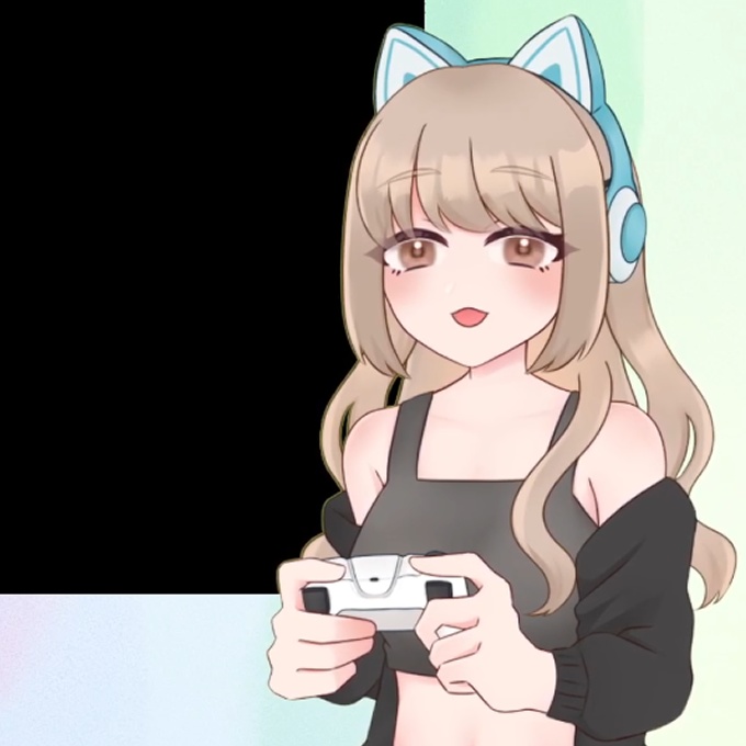 【VTubeStudio対応Live2Dモデル】色変えOK!ゲーマーガール【汎用・バストアップ】