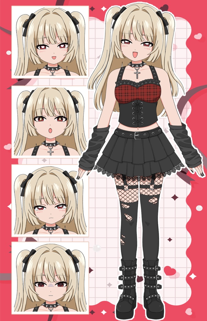 【アニメ作画風】ゴスパンクな女の子【限定1点】