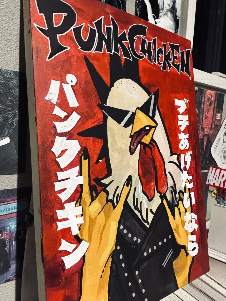 PUNK CHICKEN/架空企業ポスター風パネル
