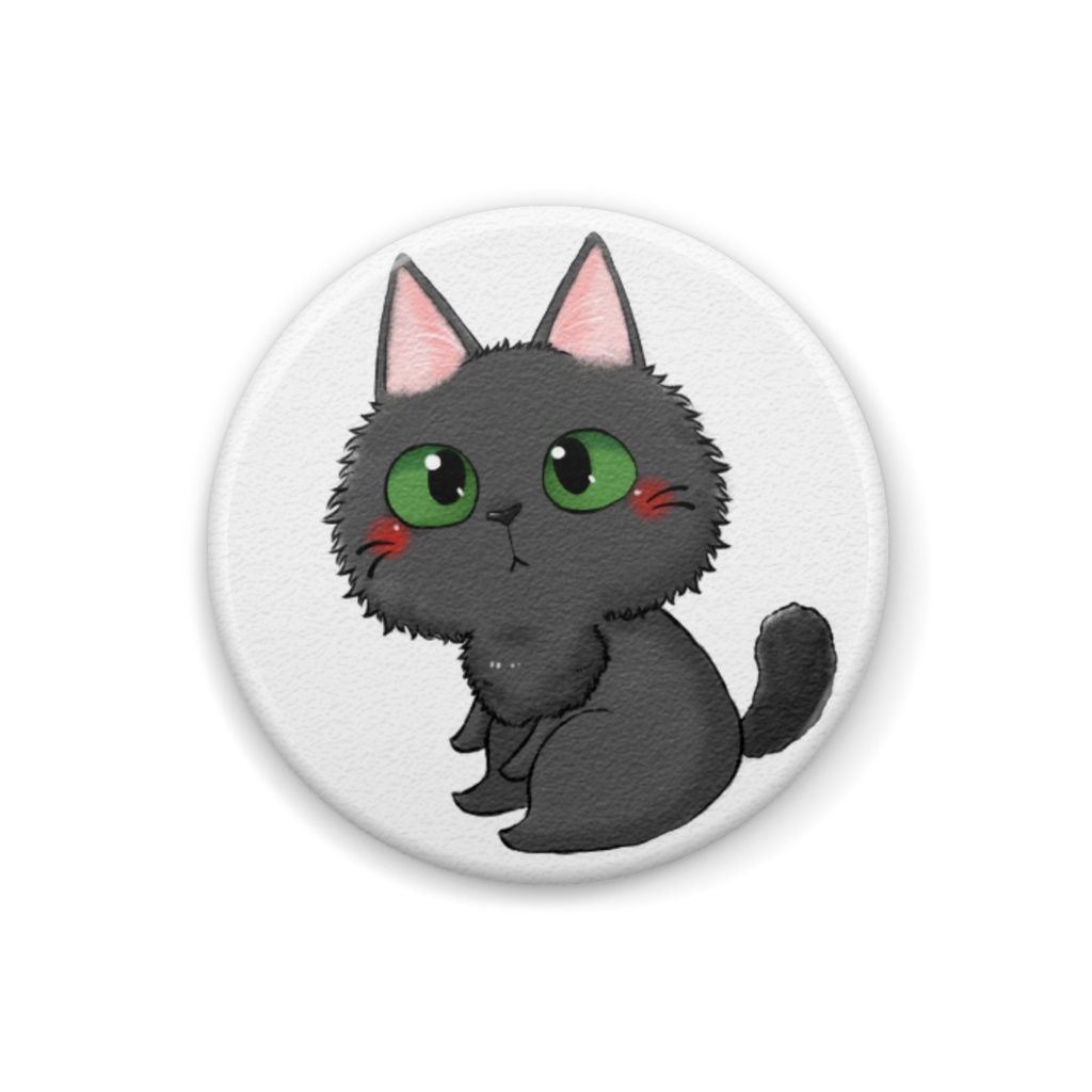 黒猫　缶バッチ