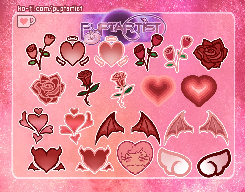 Valentine's (バレンタインデー) icons for badges/desktop/etc. (.ico and .png)