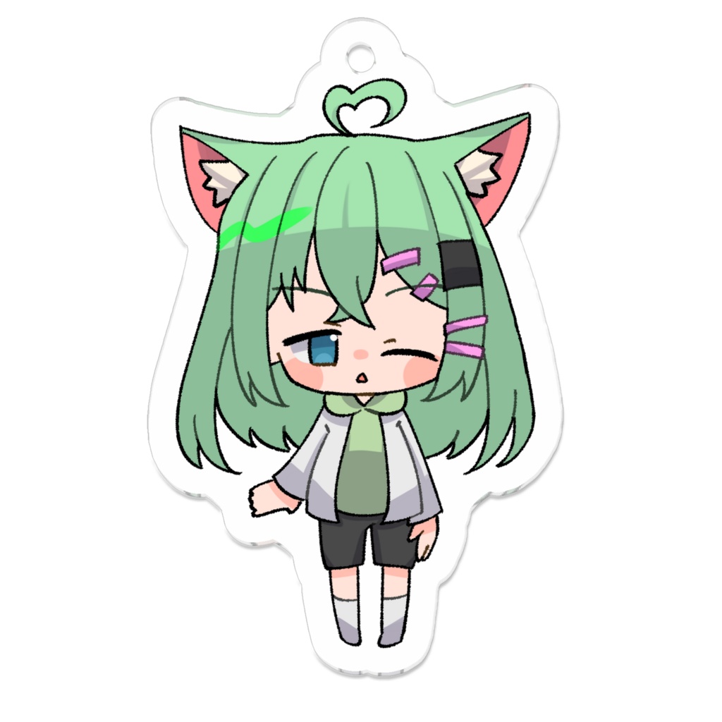 【創リノ輪】miniアクリルキーホルダー お茶緑