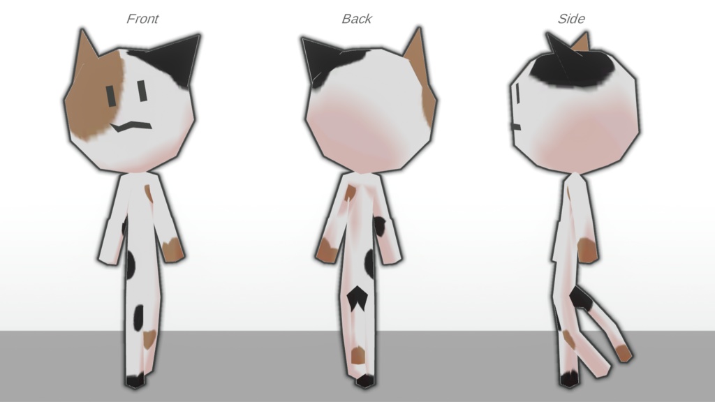 【オリジナル3Dモデル】ろーぽりねこ