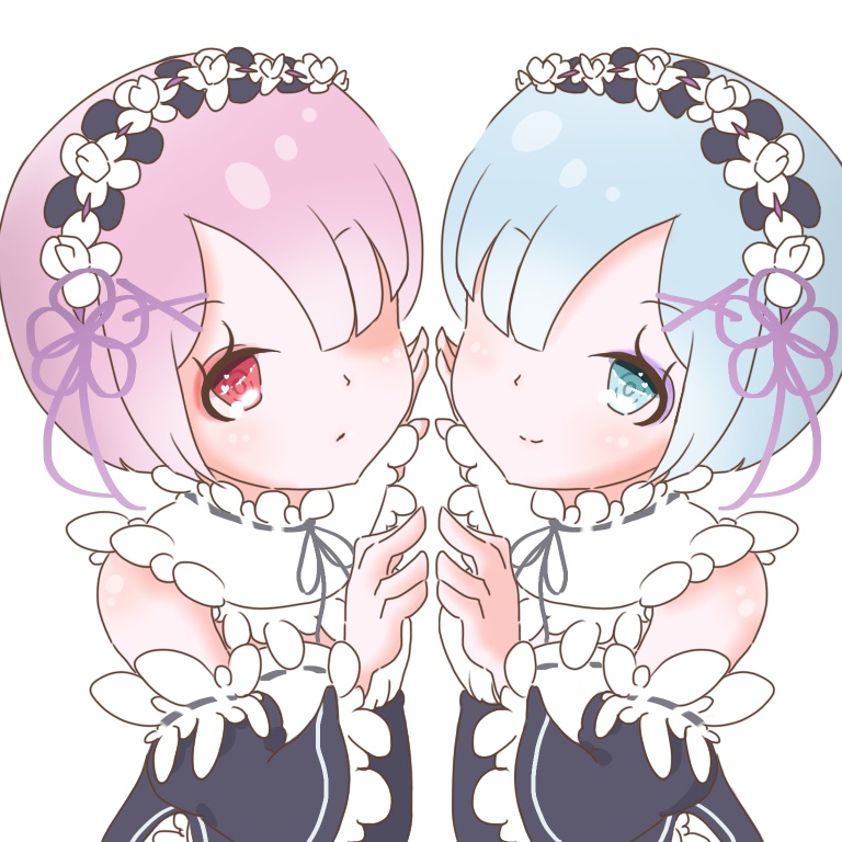 ラムレム双子メイド缶バッジ-リゼロ