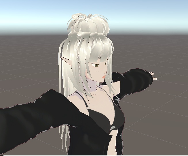 White long hair with bun VRoid custom item