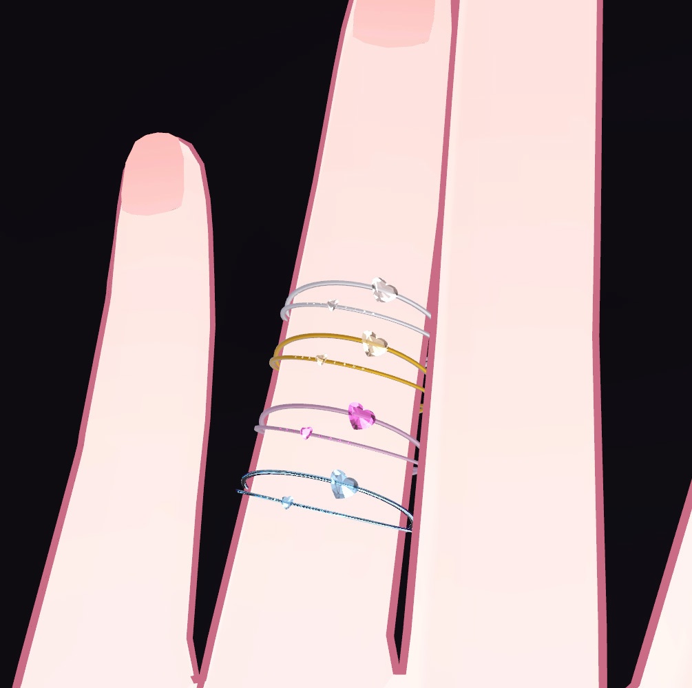 ハートリング 指輪  4色【VRChat想定】