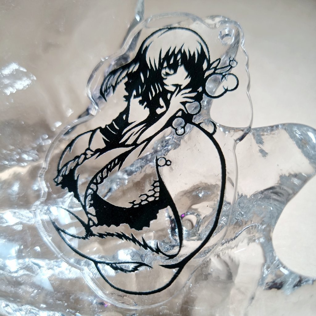 東方 切り絵デザイン アクリルキーホルダー わかさぎ姫