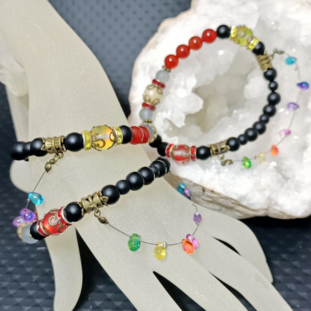 東方project　フランドール・スカーレット　イメージ天然石ブレスレット　Ver.2