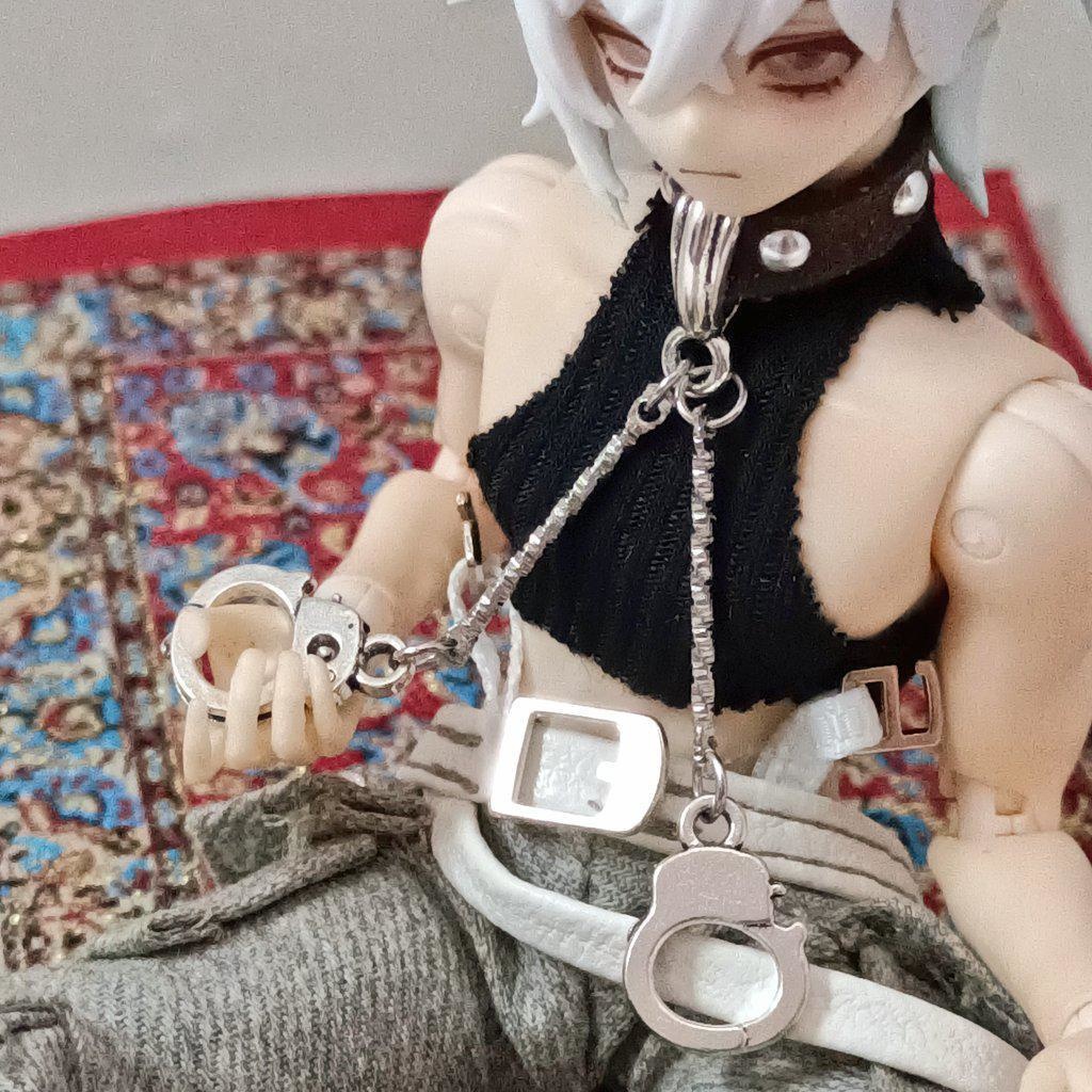 ドール用アクセサリー 手錠付きチョーカー 2種