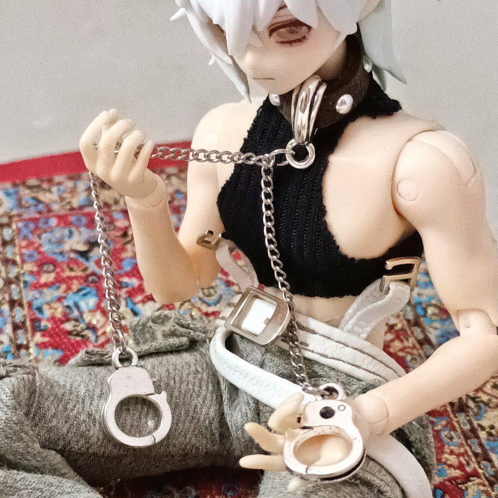 ドール用アクセサリー 手錠付きチョーカー 2種