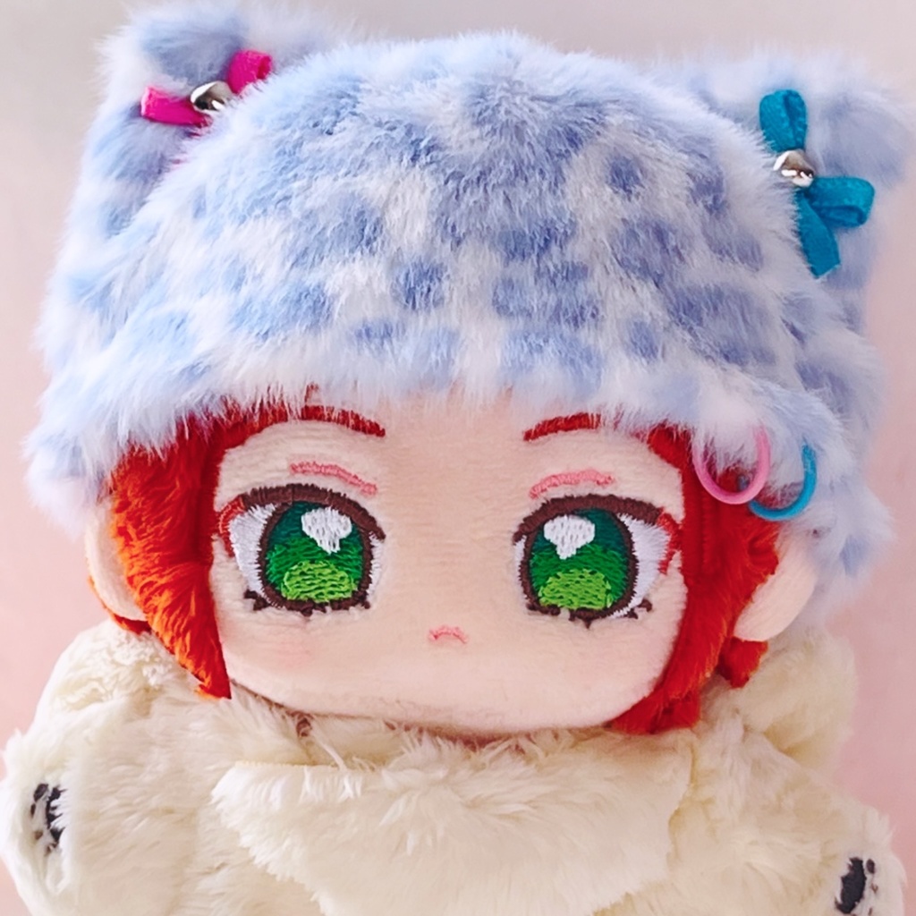 いつぬい ぬい服 ねこみみ ふわふわ帽子 水色【受注制作】