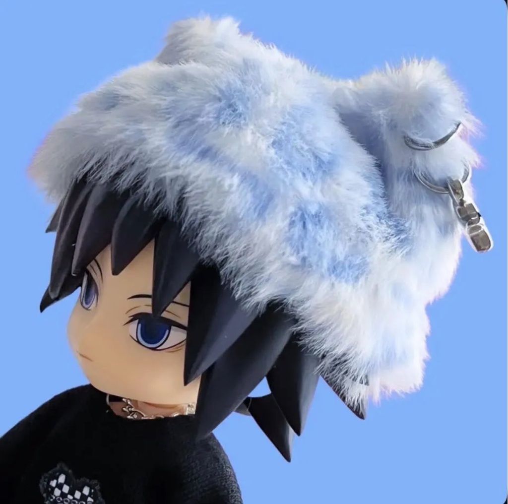 猫耳ファー帽子【水色】ねんどろいどどーる•オビツ11