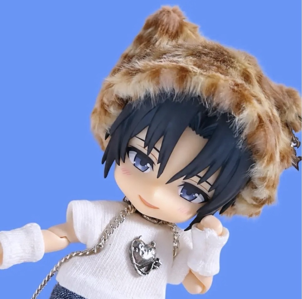 猫耳ファー帽子【ブラウン】ねんどろいどどーる•オビツ11