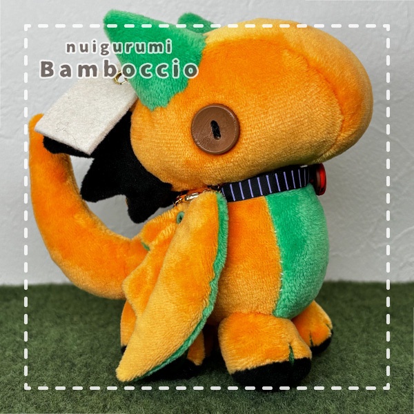 [ミニぬいぐるみ] ハロウィンカラードラゴン(瞳:ウッドボタン)