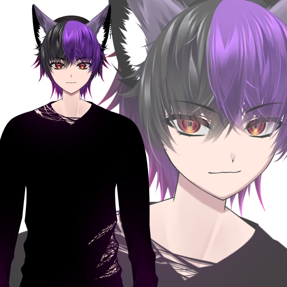 【汎用】Live2D モデル 猫耳ダウナー系 男子