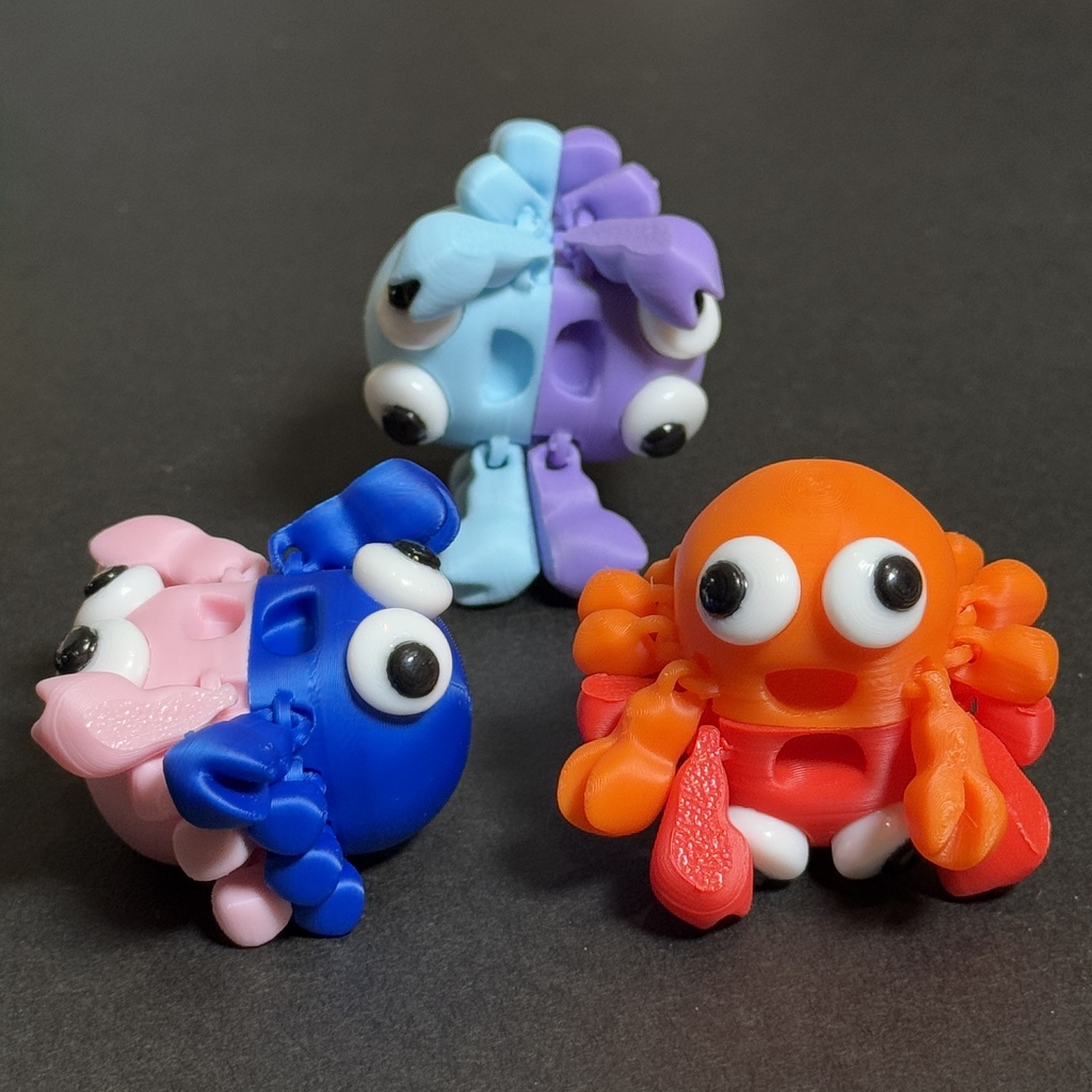 【全8色】手足が動くカニのマグネット