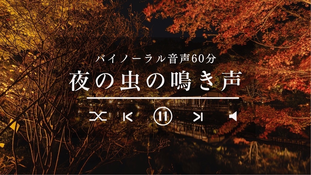 【バイノーラル】夜の虫の鳴き声  -Insects Sound-【60分】