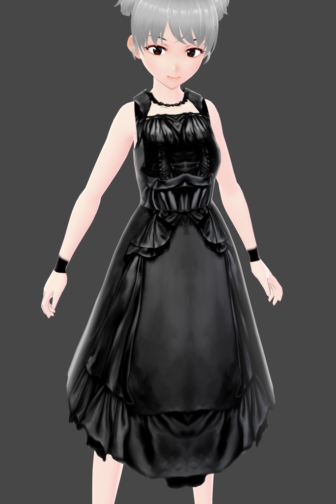 Vroid. Gothic dress. Textured. Cloth Asset.