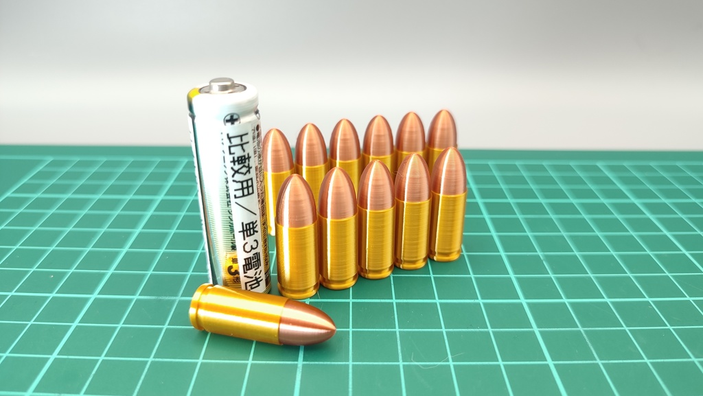 9x19mm パラベラム 弾風 ダミーカート 12個セット【24時間以内あんしんBOOTHパック(ネコポス)発送】