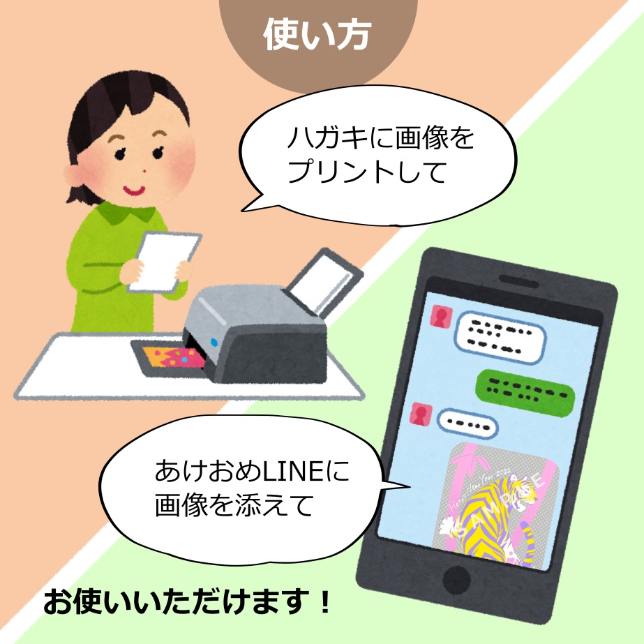 【データ販売】年賀状2022【寅】