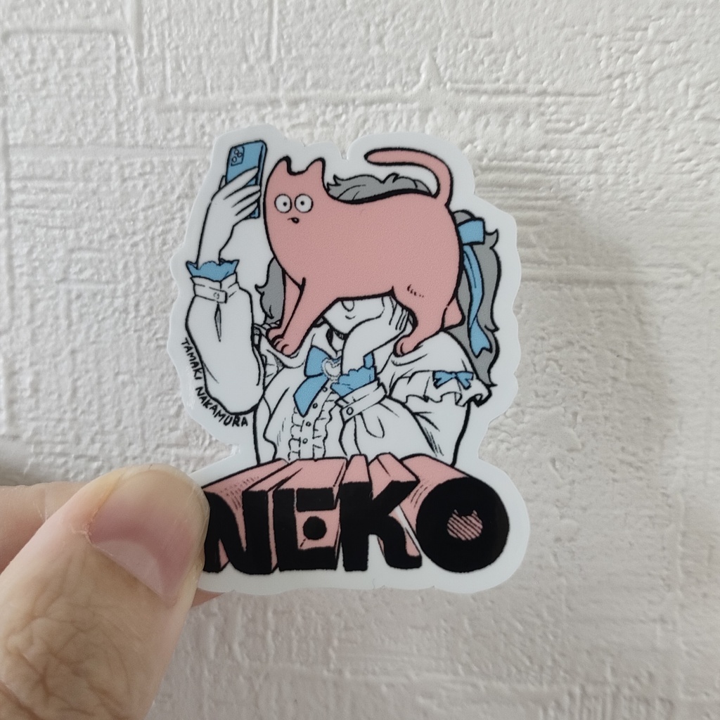 【小】自撮りをジャマするNEKO ダイカットステッカー