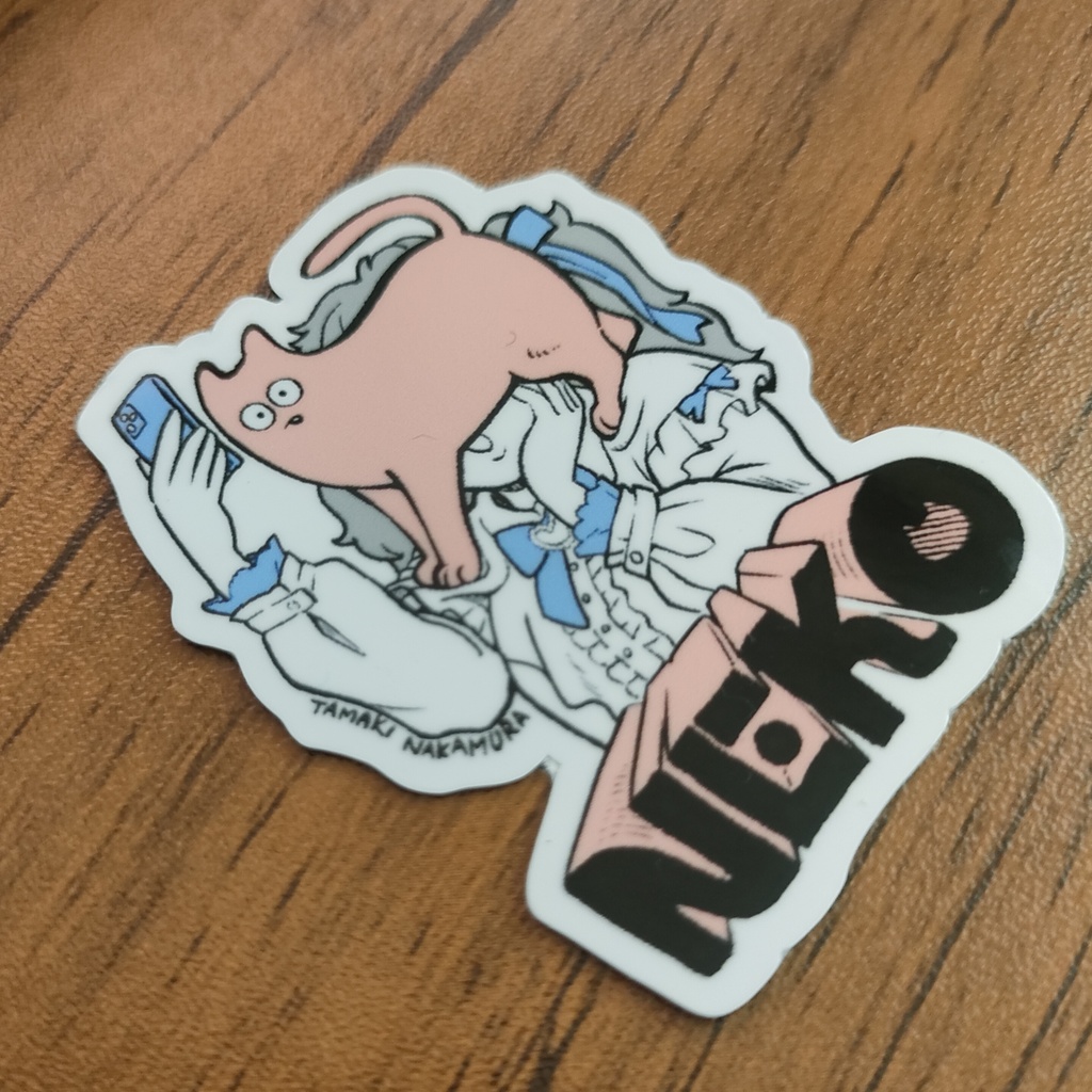 【小】自撮りをジャマするNEKO ダイカットステッカー