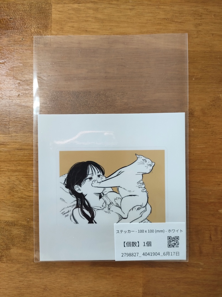 『だっこしたい女の子とだっこされたくない猫』ステッカー