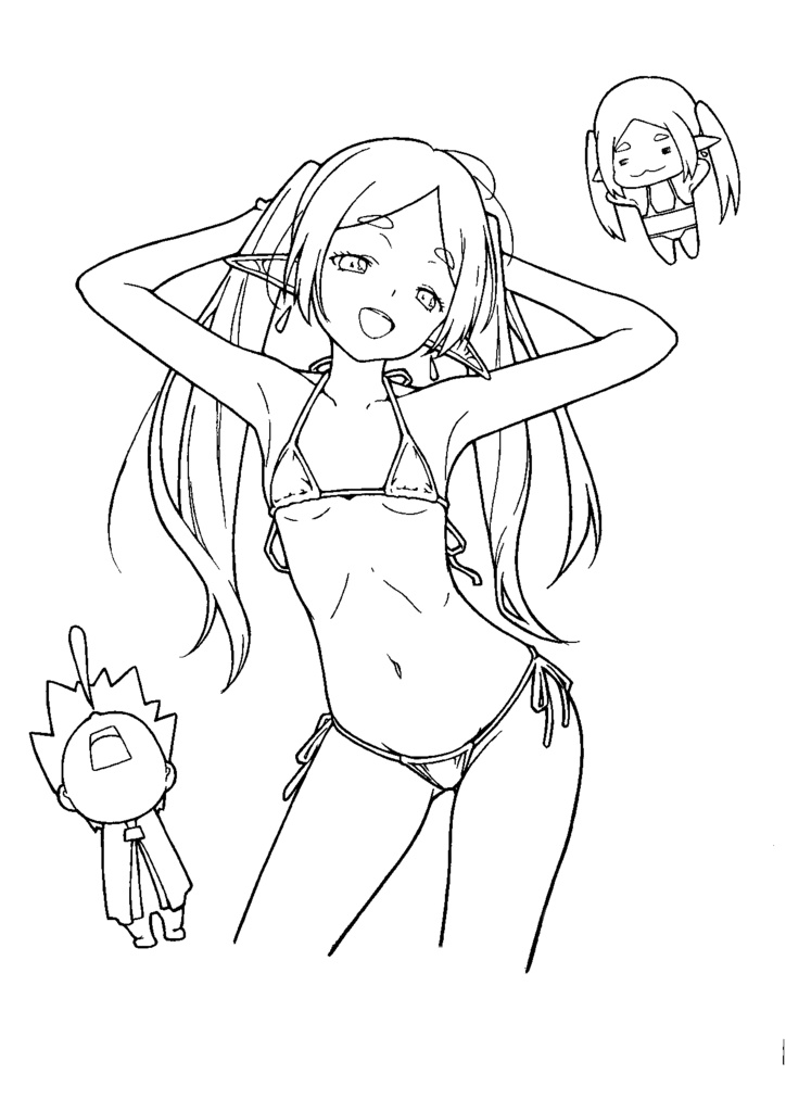 葬送のフリーレン　色塗り用線画