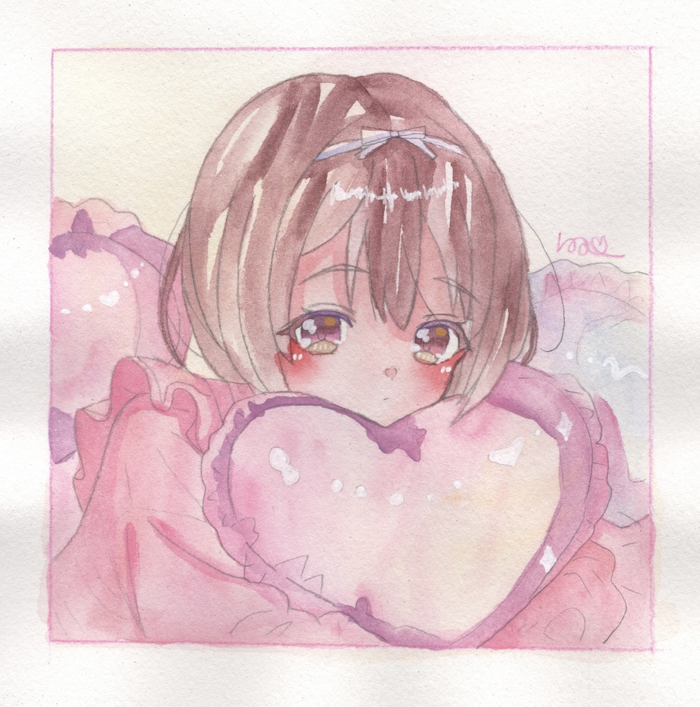 【ハートクッション（1）】（渚）新作原画