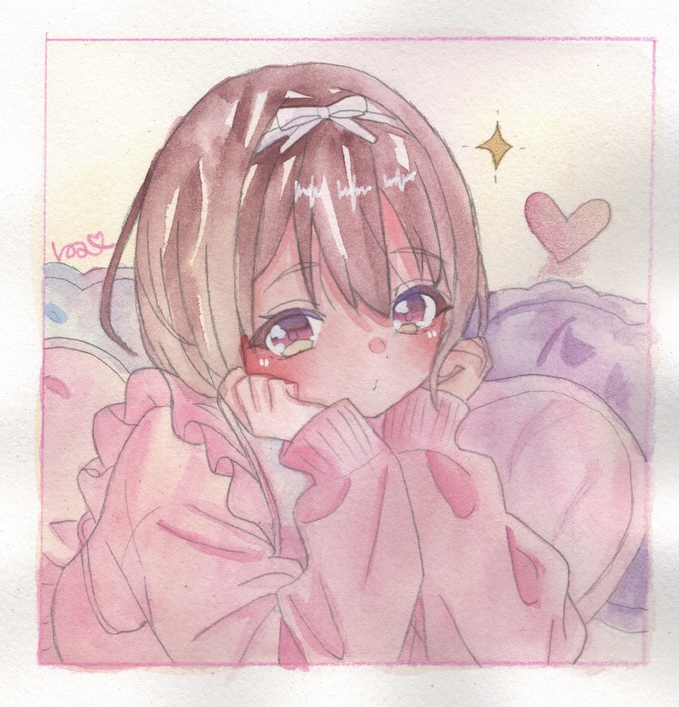【ハートクッション（2）】（渚）新作原画