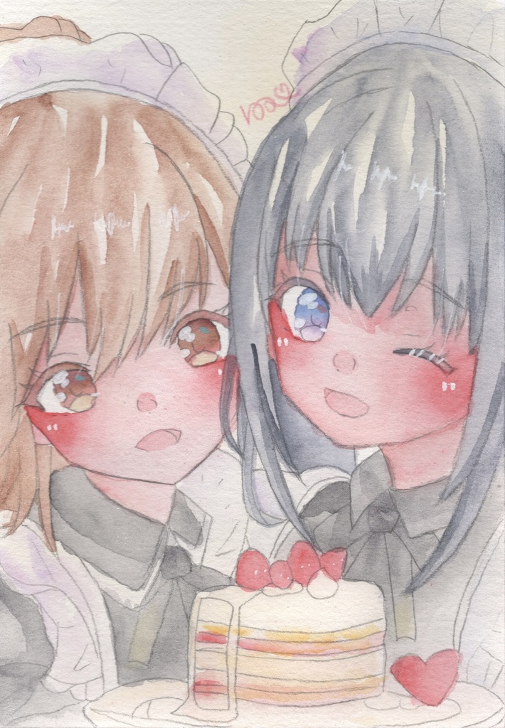 【メイド芽衣とメイド麻奈】原画