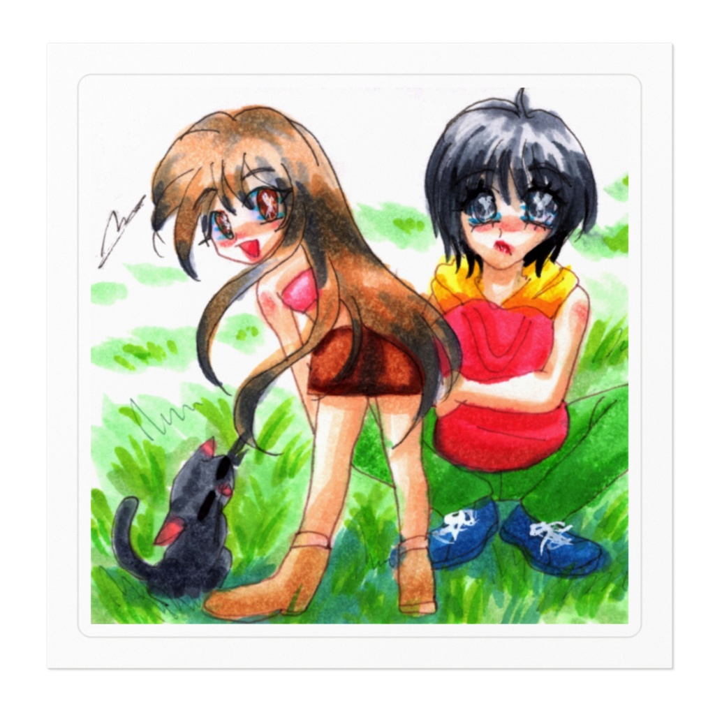 SECHS(ゼックス)1*涼ちゃんと紅とクロ*ステッカー。