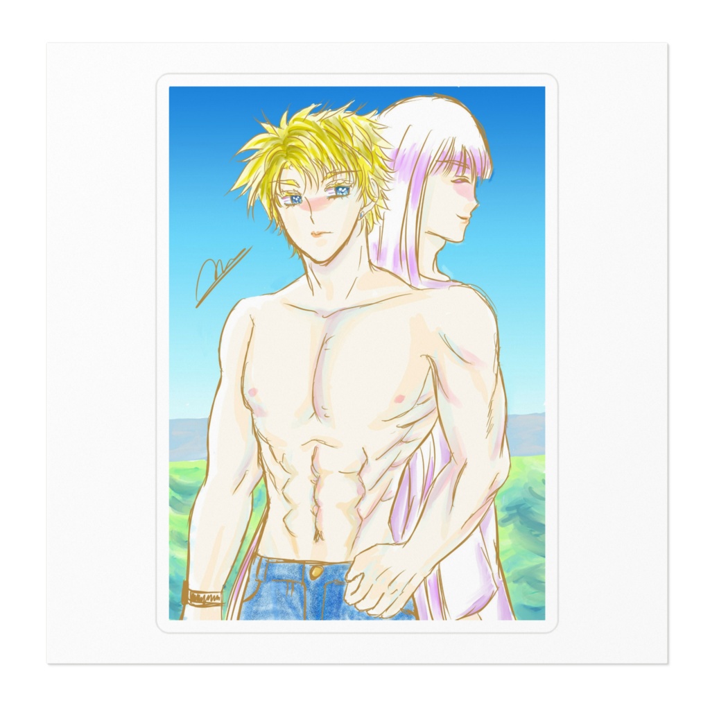 SECHS(ゼックス)1『オリビア様とテオルん*マッチョ』ステッカー。