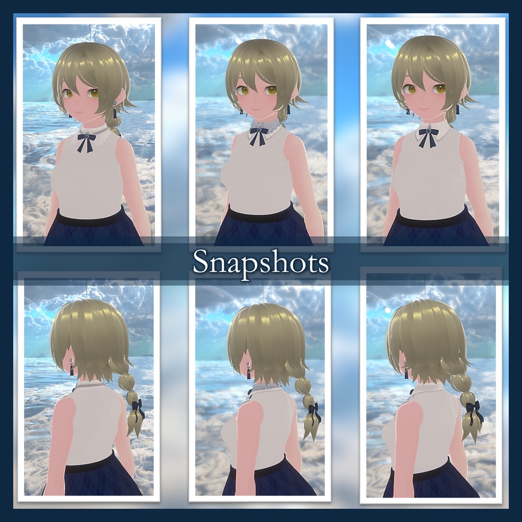 【3Dモデル・無料版あり】上品なつけ襟セット(3種・各4パターン)