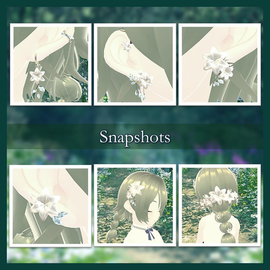 【3Dモデル】ユリのアクセサリー(5種・6色)