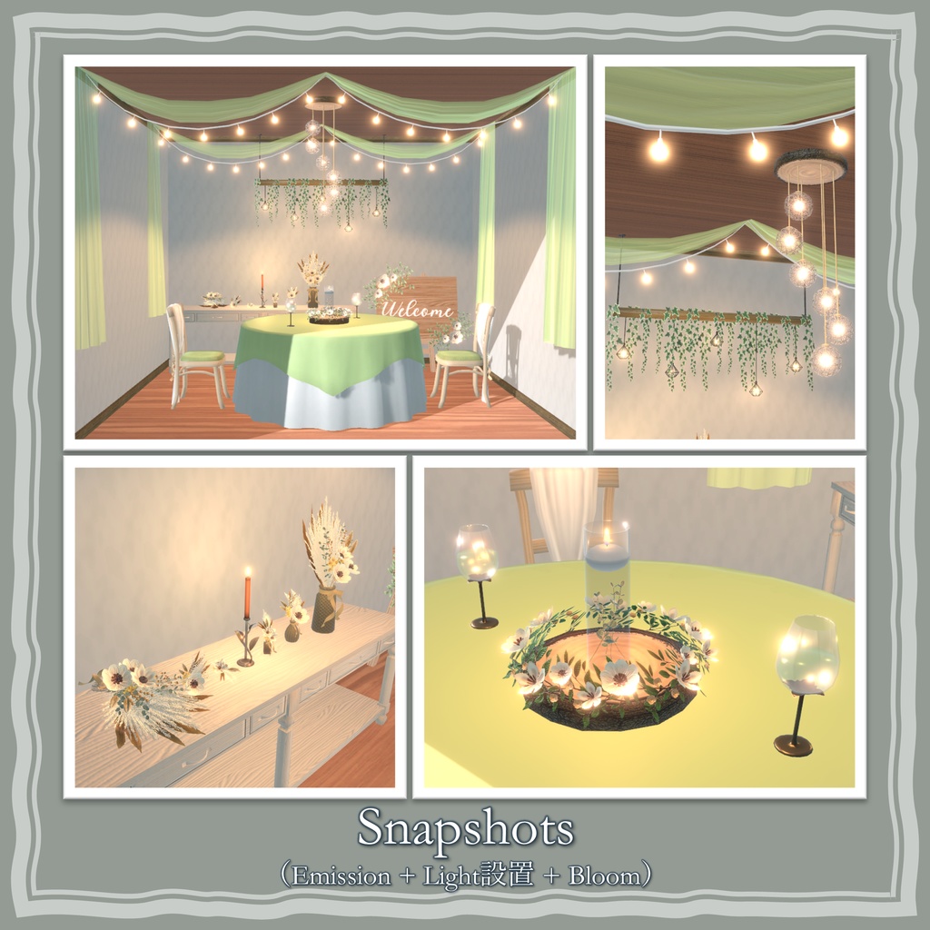 【3Dモデル】ナチュラルパーティー家具(18点)