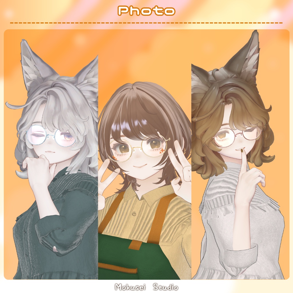 【3Dモデル・無料配布】金木犀モチーフ眼鏡(1点)