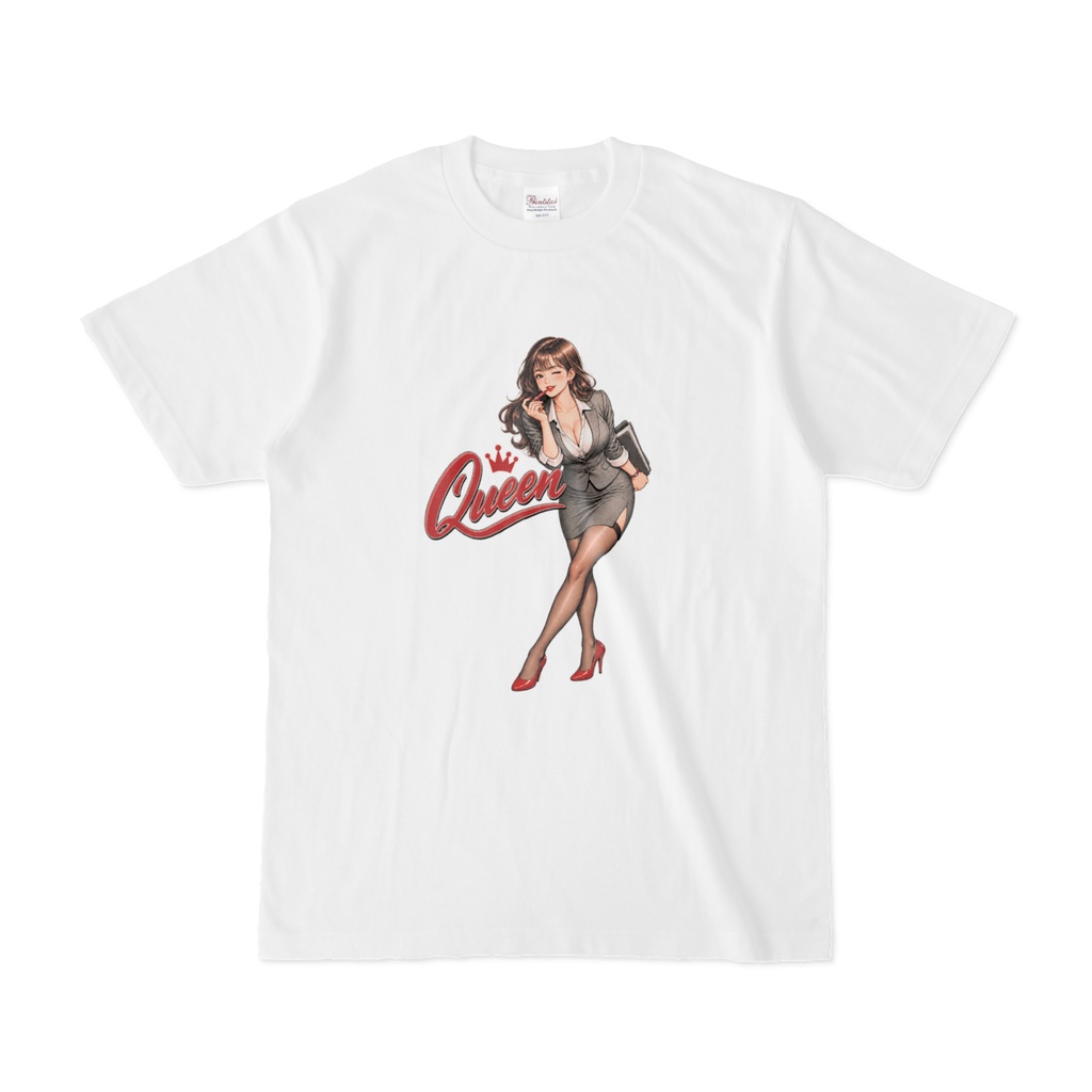 Queen Office Lady｜レトロ漫画 OLデザイン Tシャツ
