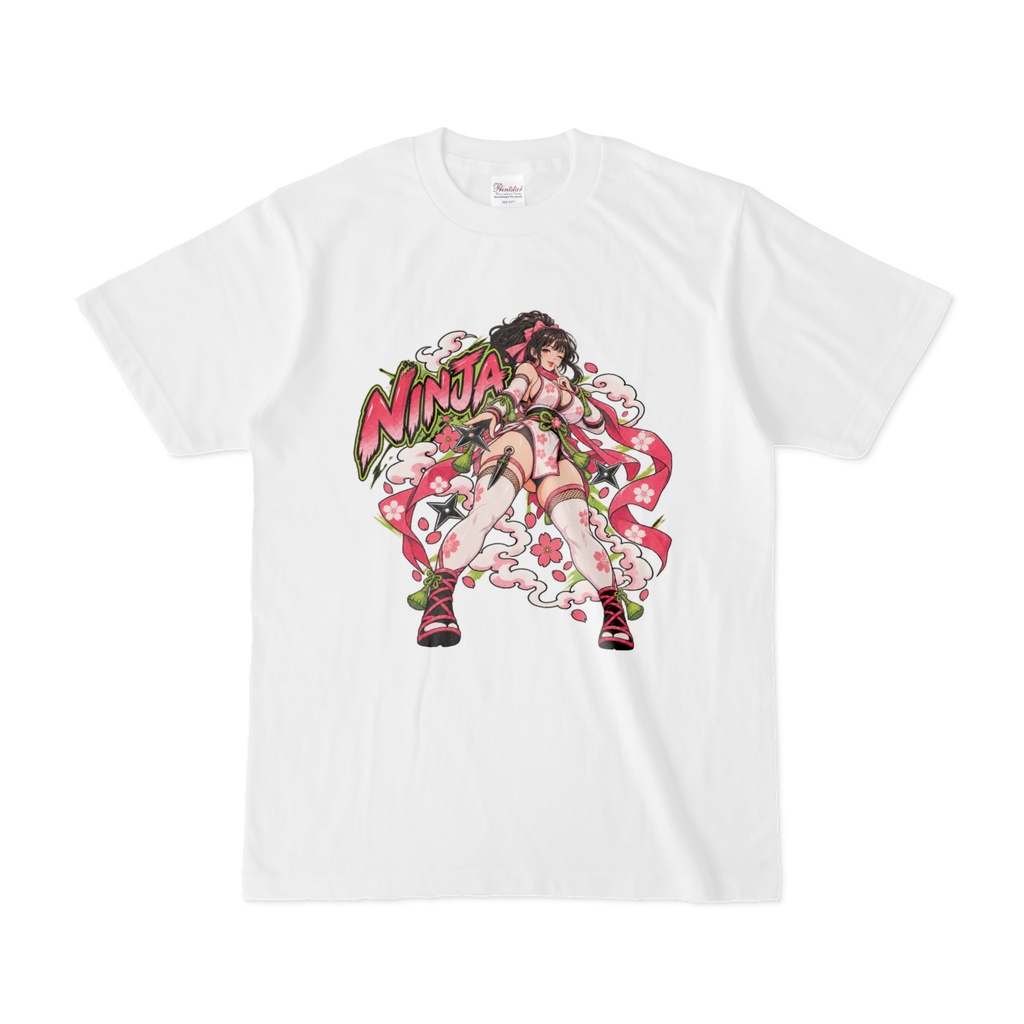 Pink Kunoichi NINJA｜Retro Manga Ninja Girl T-Shirt