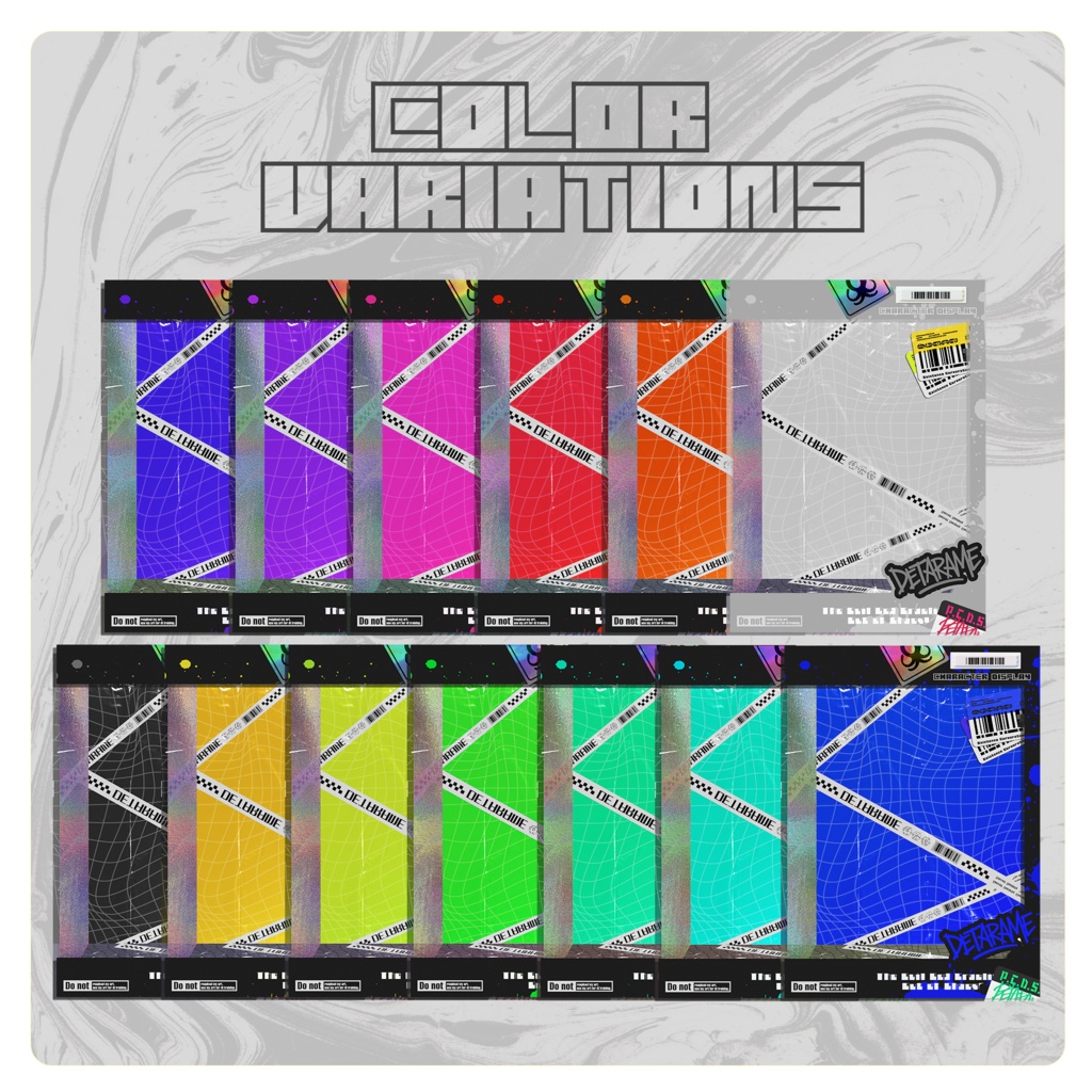 【配信・TRPG・創作向け】ドールパッケージ風キャラ紹介ディスプレイテンプレート|お試し版|カラバリ13種|PNG|商用可