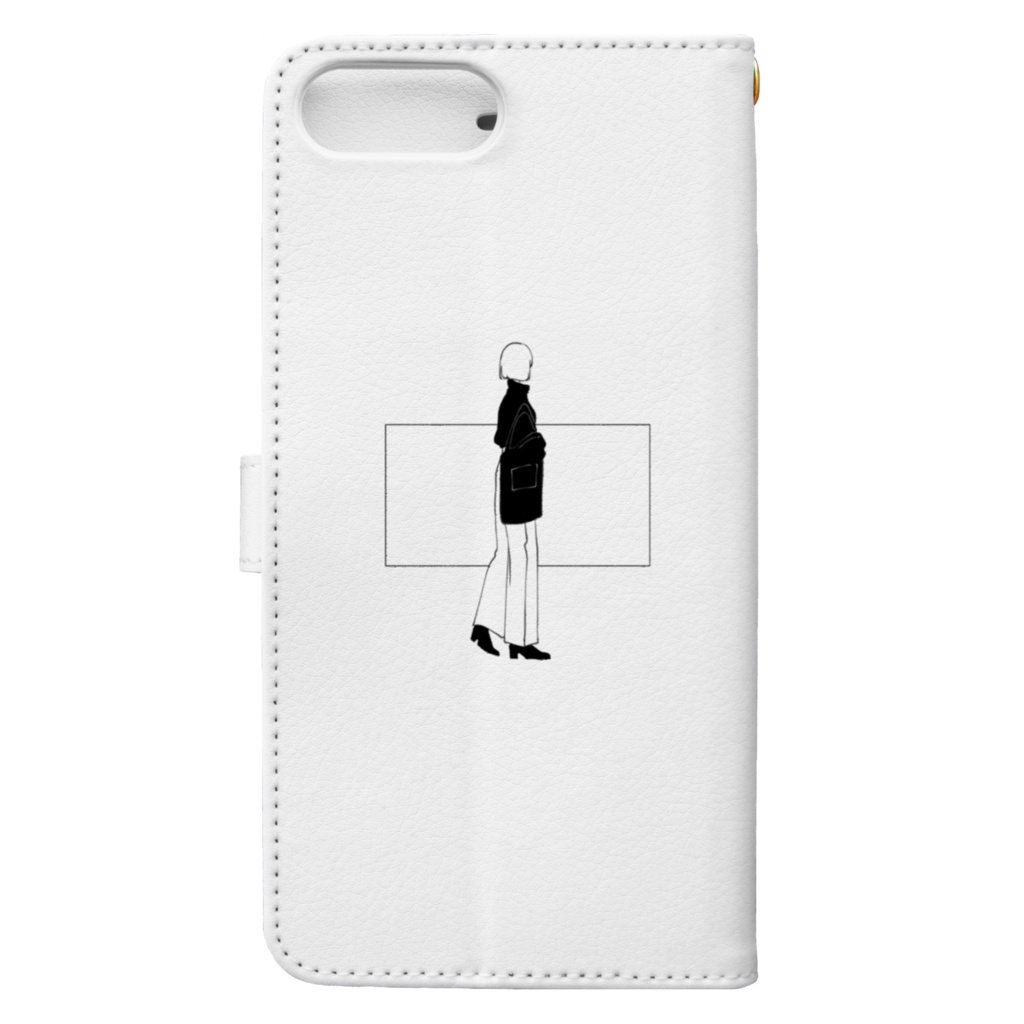 girl-B【手帳型iPhoneケース】白