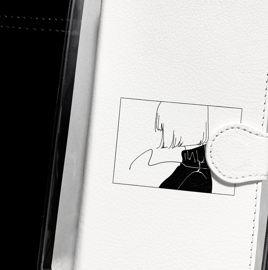 girl-B【手帳型iPhoneケース】白