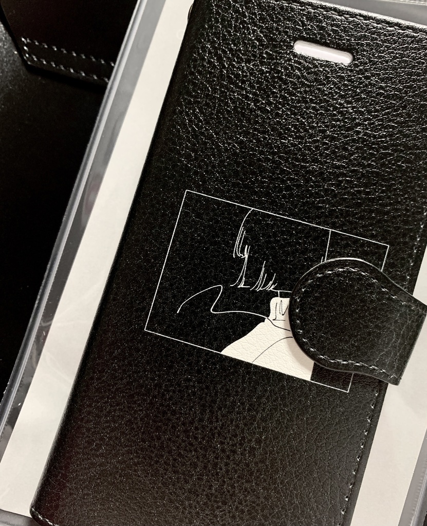 girl-B【手帳型iPhoneケース】黒 ※商品説明必読