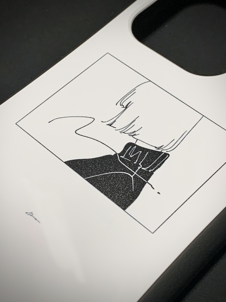 girl-B 【グリップケース(iPhone)】(白/黒)